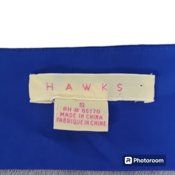 Hawks Sheer Blue V Neck Mini Dress Size Small - Picture 3 of 12